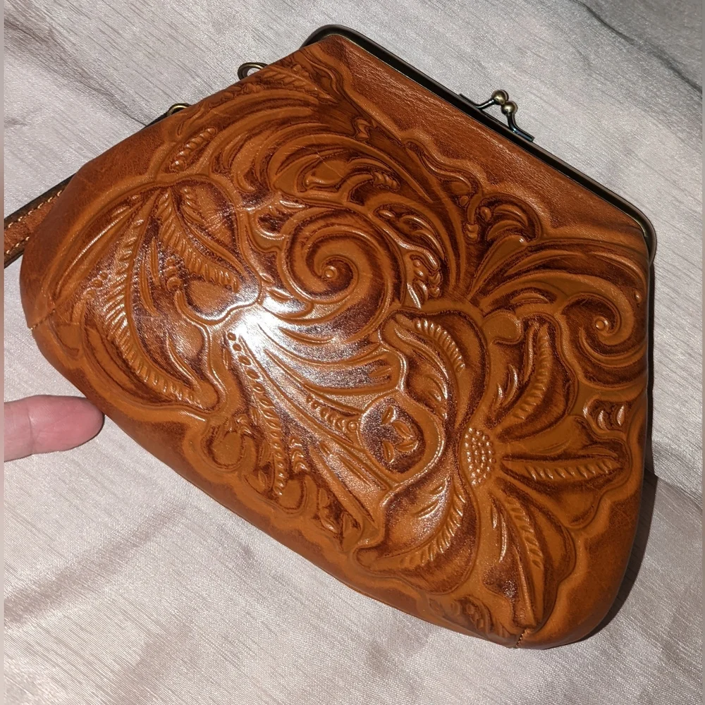 Patricia Nash tolled Savena leather wristlet.